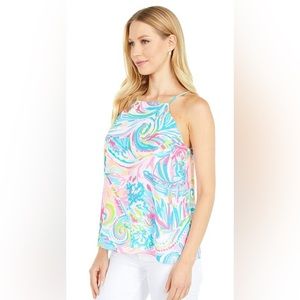 NWT Lilly Pulitzer Rae Silk Top in Carnivale Coral Size Small